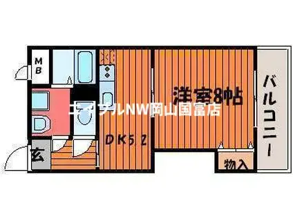 ピュール・セレネ表町(1DK/4階)の間取り写真