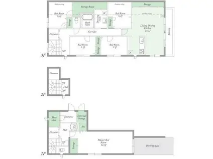 パインルミエール(5LDK/1階)の間取り写真