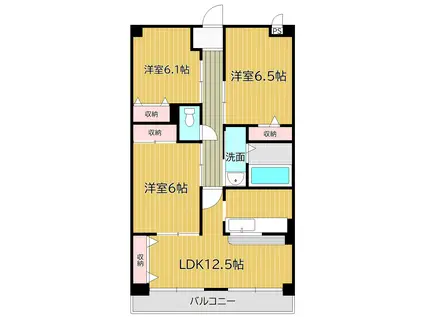 スカール後楽園(3LDK/3階)の間取り写真