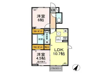 ベル・フィオーレ(2LDK/1階)の間取り写真