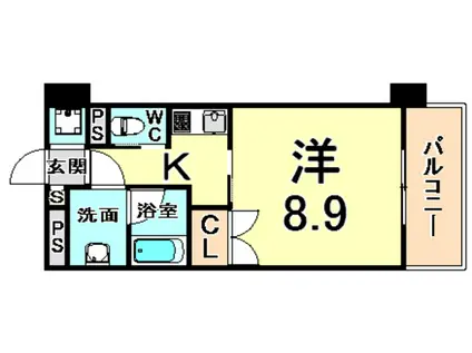 ベルファース尼崎(1K/5階)の間取り写真