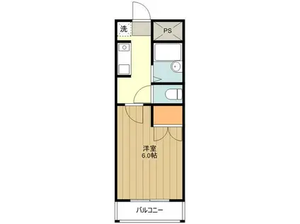 ホワイトウイング左入(1K/2階)の間取り写真