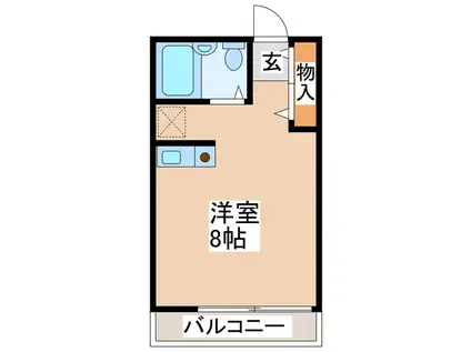 ル・ユニテヤザキ(ワンルーム/2階)の間取り写真