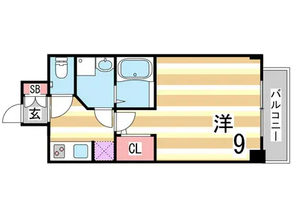 S-RESIDENCE神戸磯上通(1K/7階)の間取り写真