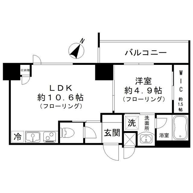 ガーデンヒルズ柿の木坂(1LDK/2階)の間取り写真