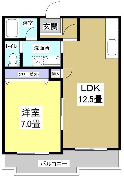 アルンイワタ(1LDK/3階)の間取り写真