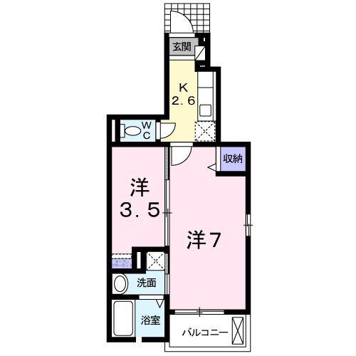 アイフリーデ(2K/1階)の間取り写真