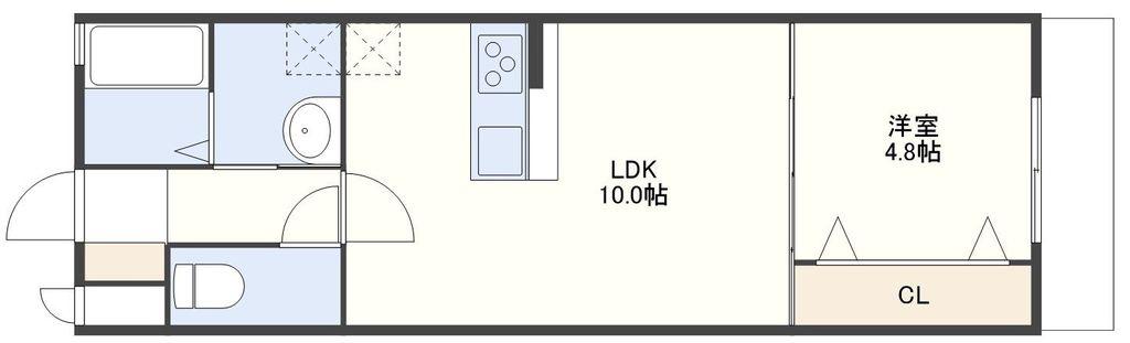 SEVENSTARS栄田町(1LDK/2階)の間取り写真
