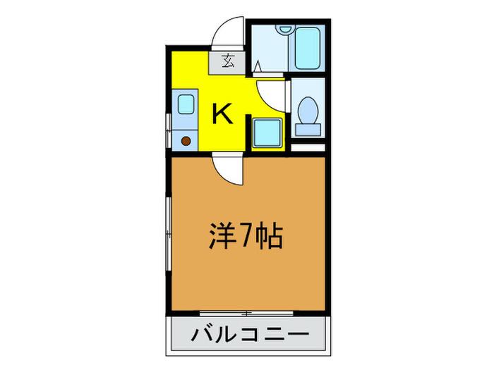 メゾンユキ(1K/3階)の間取り写真