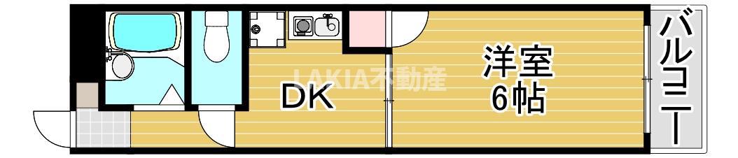 プレアール都島VI(1DK/3階)の間取り写真