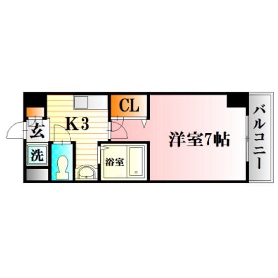 イマニシビル(1K/7階)の間取り写真