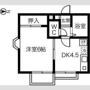 HAUSKA TALO INABA(1DK/2階)の間取り写真
