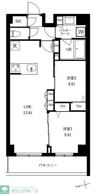 アーバンパーク船堀II(2LDK/5階)の間取り写真