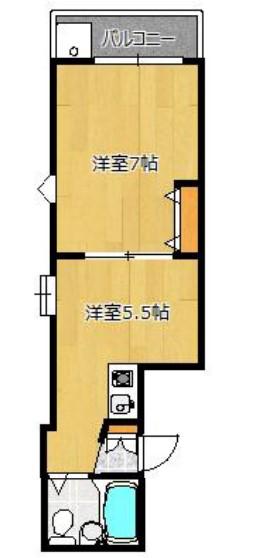 GYM清水が丘(1DK/5階)の間取り写真