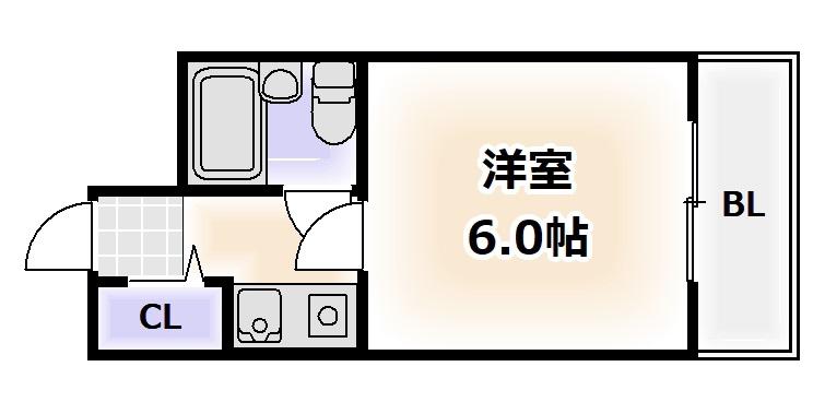 シャンテジョイフル(1K/4階)の間取り写真