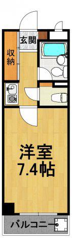 ハビタビリス2(1K/4階)の間取り写真