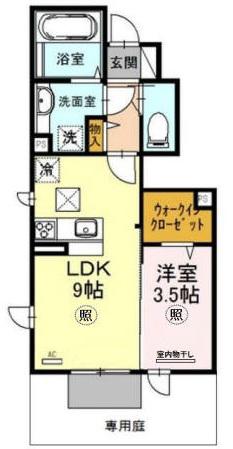 アソークコート(1LDK/1階)の間取り写真