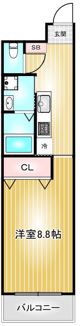 N APARTMENT(1K/5階)の間取り写真