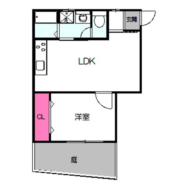 パームガーデン城北(1LDK/1階)の間取り写真