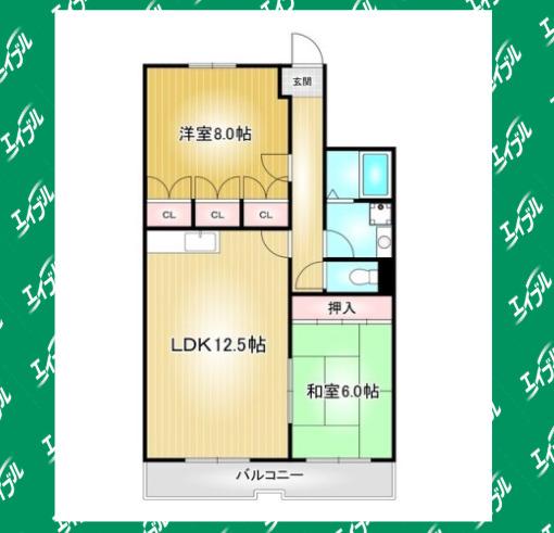 スタスィオン滝ノ水(2LDK/4階)の間取り写真