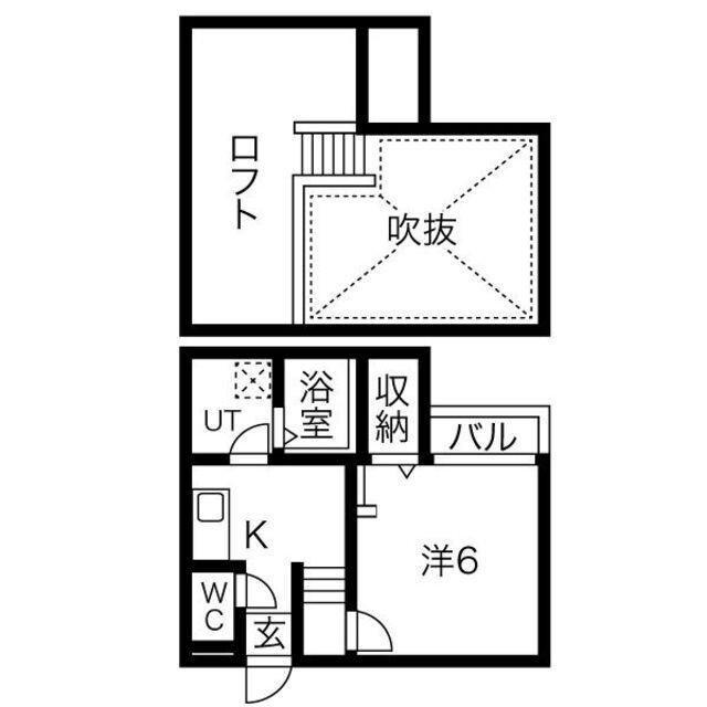 CREO庄内通七番館(1K/1階)の間取り写真