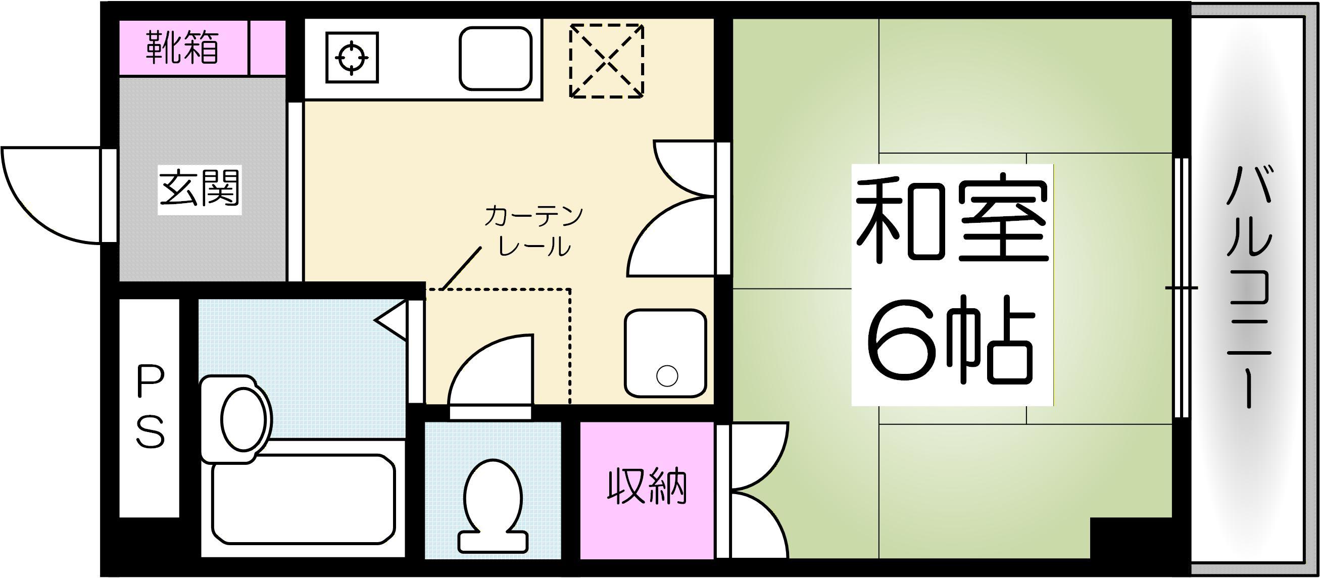 西岡ビル(1K/4階)の間取り写真
