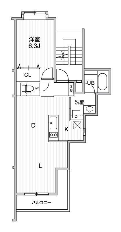 コスモリード練馬豊玉北(1LDK/2階)の間取り写真