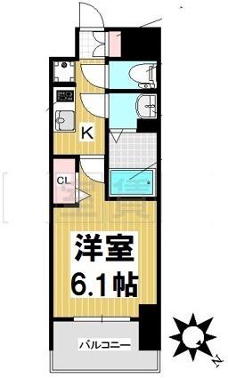 アステリ鶴舞トゥリア(1K/4階)の間取り写真