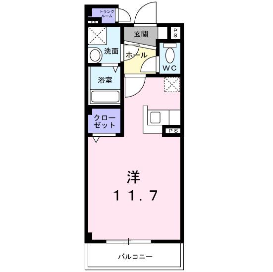 フィオーレY(ワンルーム/3階)の間取り写真