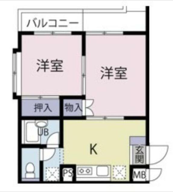 クロノス星ヶ丘(2K/2階)の間取り写真