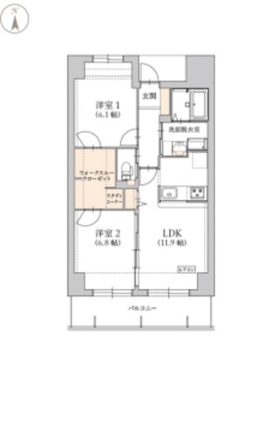 グラン トガリーゼ(2LDK/7階)の間取り写真