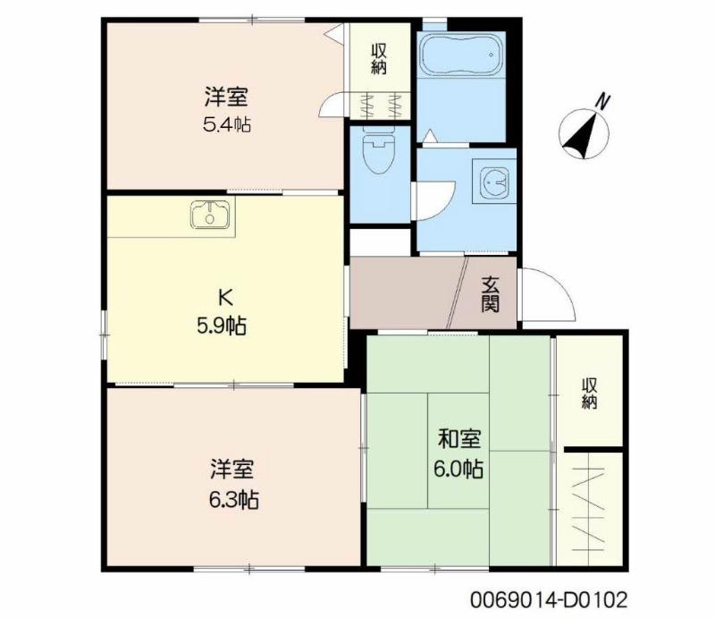 レガート外町 D棟(3K/1階)の間取り写真
