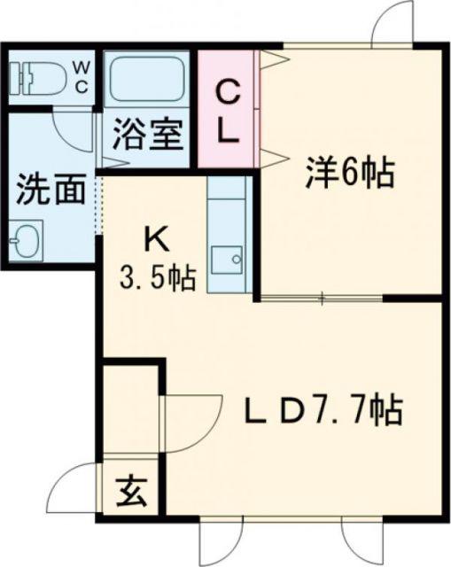 イーストピア・アイ(1LDK/2階)の間取り写真