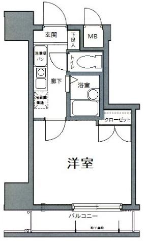 ガーラ笹塚駅前(1K/9階)の間取り写真