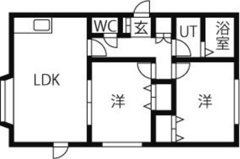 イーストヒルズB(2LDK/3階)の間取り写真