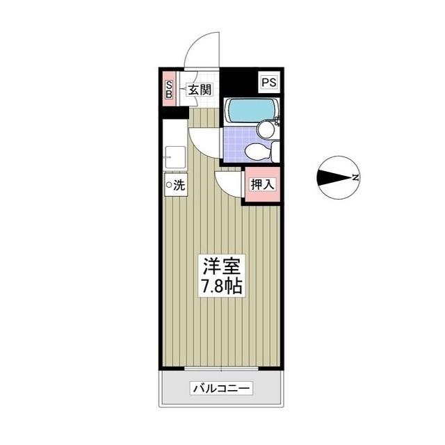 シャルム堀之内(ワンルーム/2階)の間取り写真