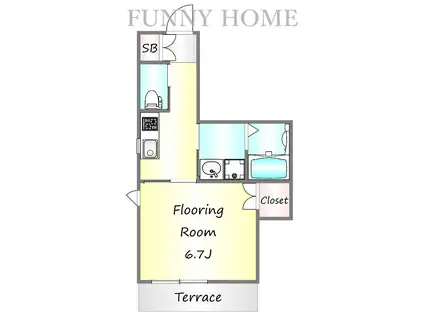 ピッコラカリーナ広尾(1K/1階)の間取り写真