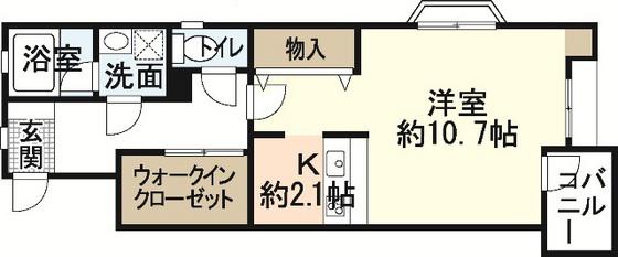 SHELTIE S(1K/2階)の間取り写真