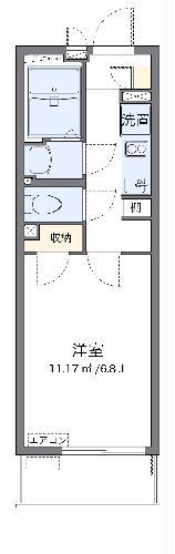 クレイノHIKARI(1K/1階)の間取り写真