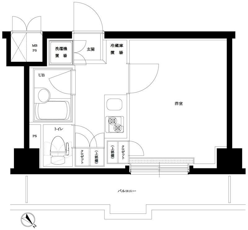 ルーブル下丸子弐番館(1K/4階)の間取り写真