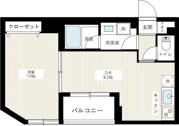 クイーンシティ板橋本町ラディウス(1DK/3階)の間取り写真