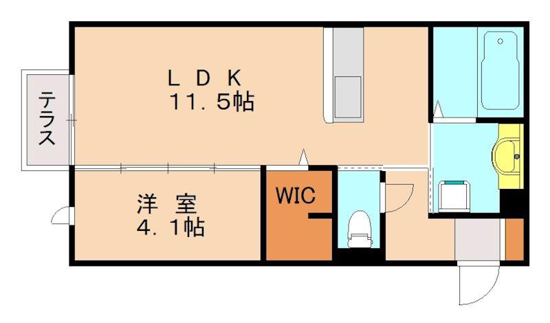 D-ROOM光丘(1LDK/1階)の間取り写真