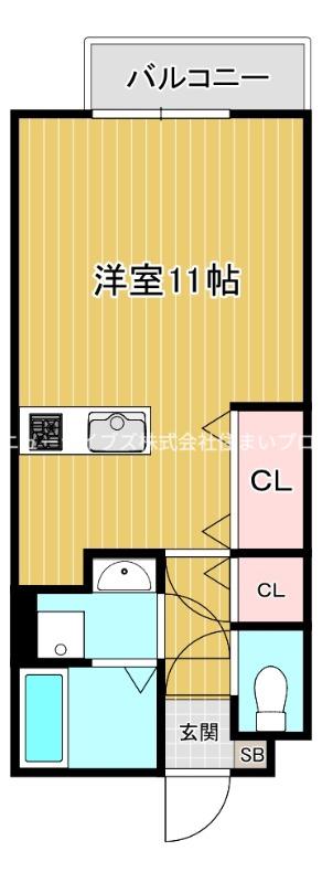 モンターニュ(1K/2階)の間取り写真