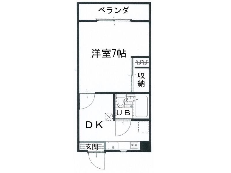 綿蒔ハイツ1号地(1K/2階)の間取り写真