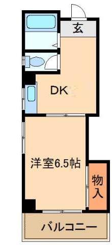 市村第2ビル(1DK/4階)の間取り写真