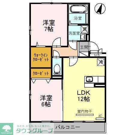 アンクレージュA(2LDK/2階)の間取り写真