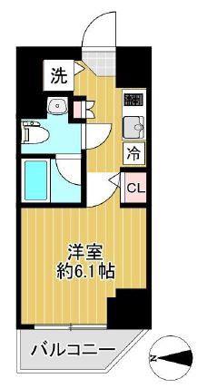SHOKEN RESIDENCE新丸子II(1K/3階)の間取り写真