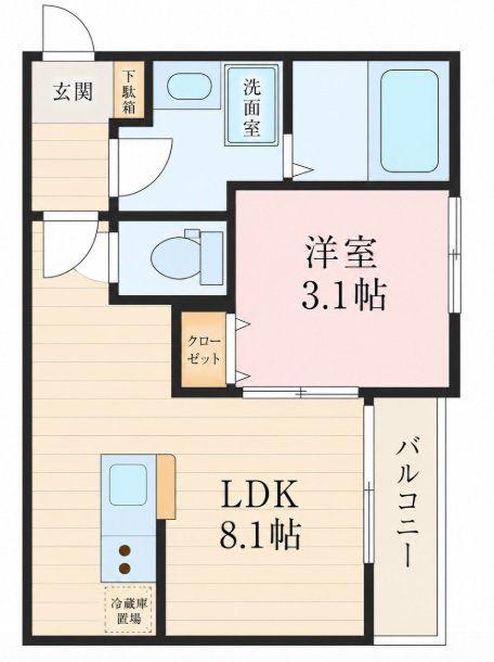 LIRIOI(1LDK/1階)の間取り写真