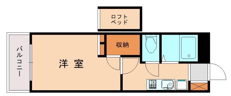 レオパレスセレーノ香椎駅東(1K/4階)の間取り写真