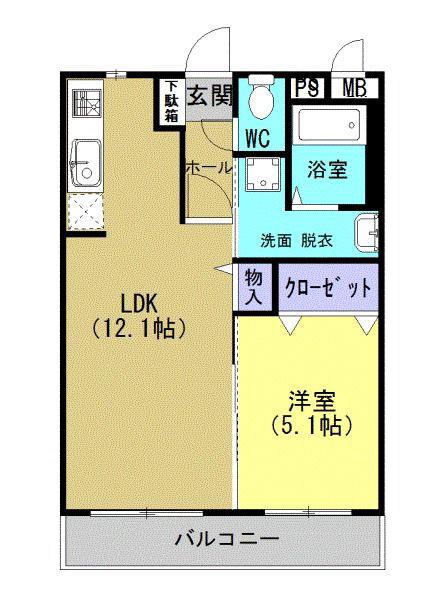 モンテピノ(1LDK/2階)の間取り写真